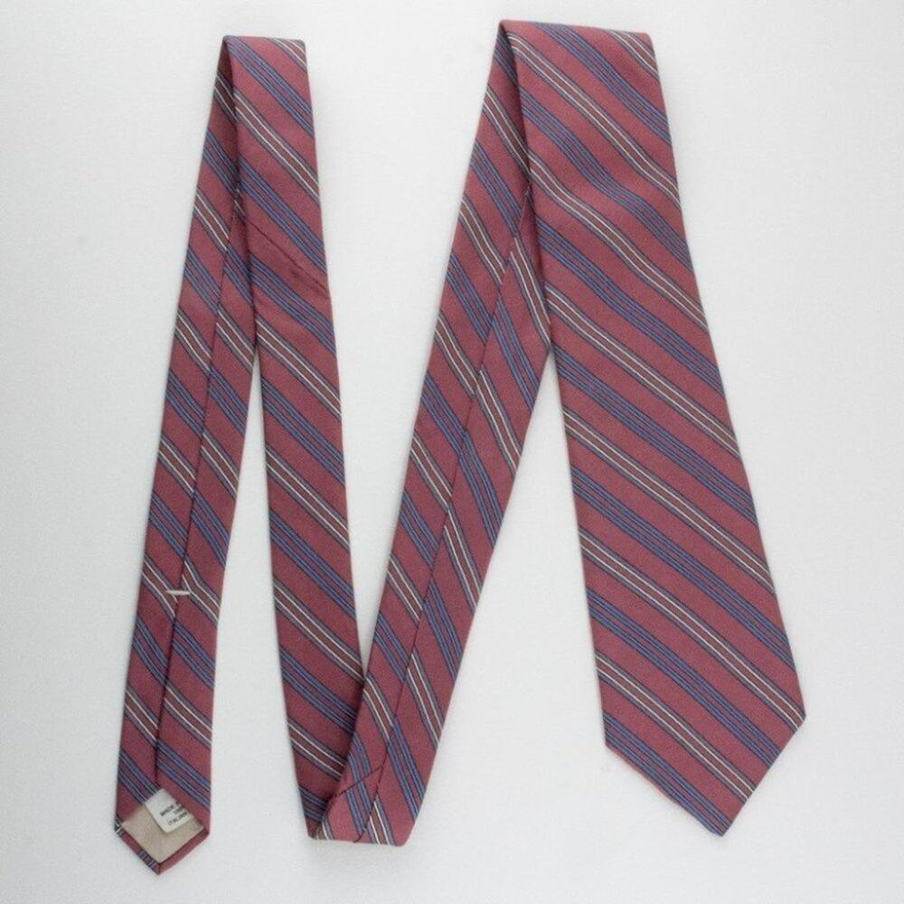Don Loper Vintage Italian Silk Tie Red Blue White made in the USA